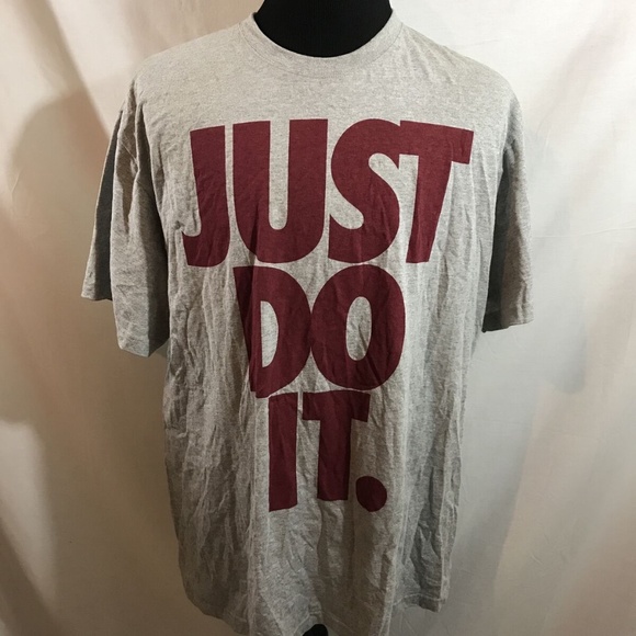 Nike Other - Nike gray short sleeve T "Just Do It" - mens 2XL, armpit to armpit = 26"